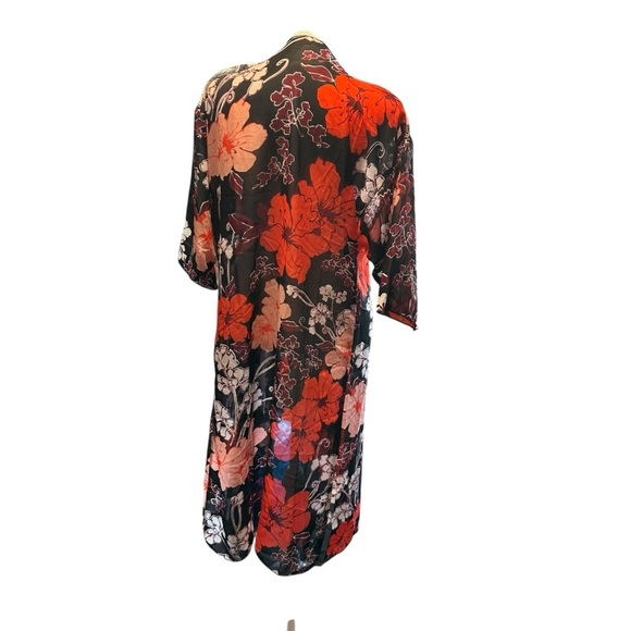 Lularoe Shirley women's size small black floral duster/ Kimono, nwt - Picture 4 of 6